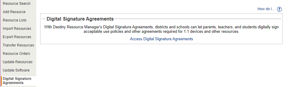 Digital Signature Agreements page.